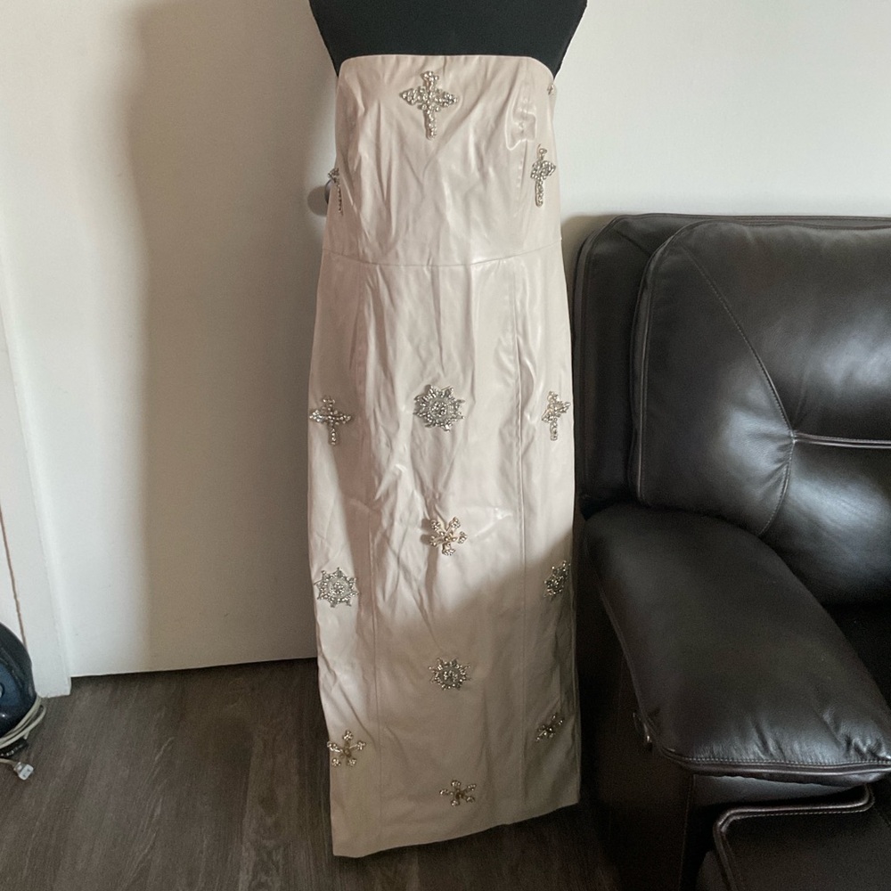 Dolce Vegan Leather Strapless Maxi Dress – Size 1X – NWT